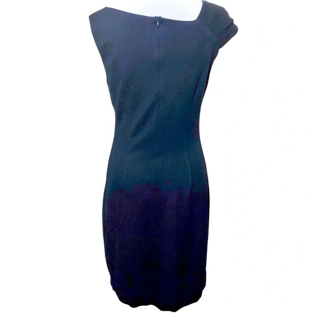 Mango Suit Navy Blue Sheath Corporate Dress Zips Lined Knee Length Size M/8 NEW - Picture 3 of 15